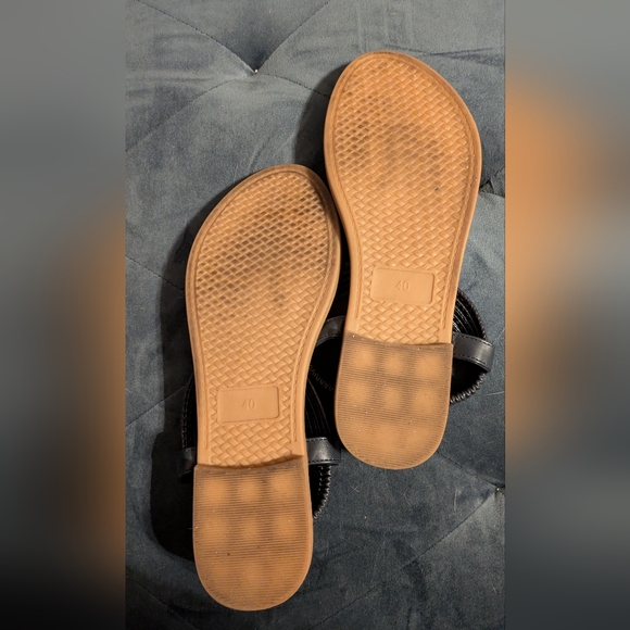 Dark Blue Strappy Sandals With Gum Sole. - Picture 8 of 8